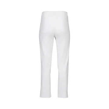 Vassalli Slim Leg Grazer Jean with Star Embroidery - White Denim