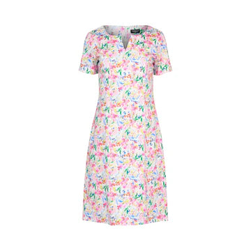 Vassalli Short Sleeve Printed Fitted Dress - Porto
