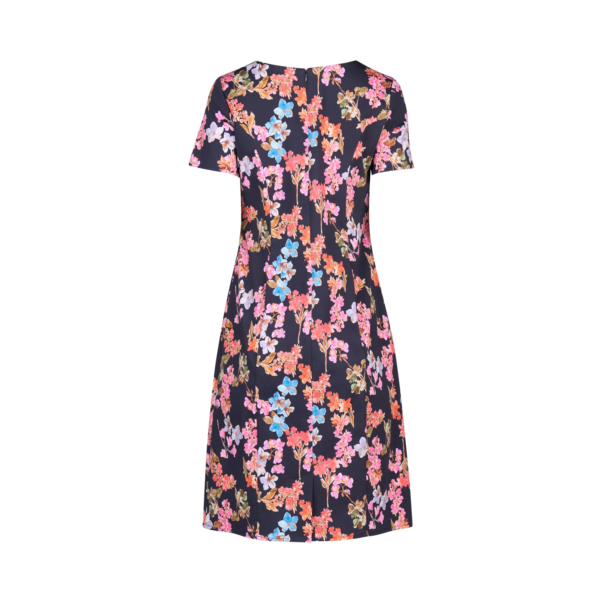 Vassalli Short Sleeve Printed Fitted Dress - Willa