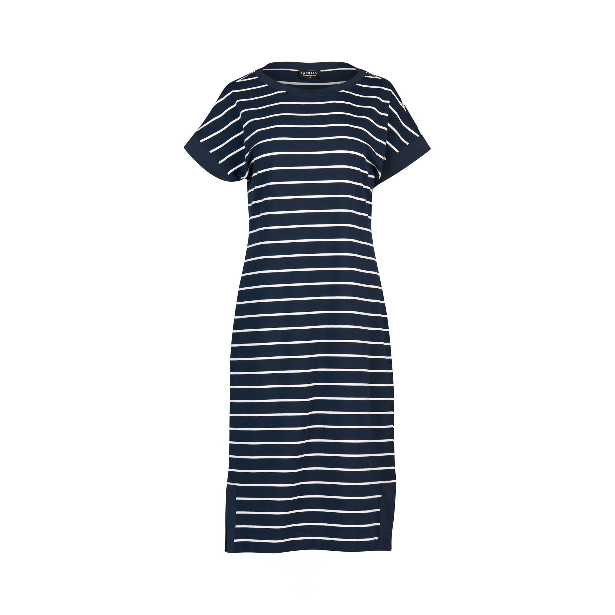 Vassalli Drop Sleeve T-Shirt Dress - Ink Stripe