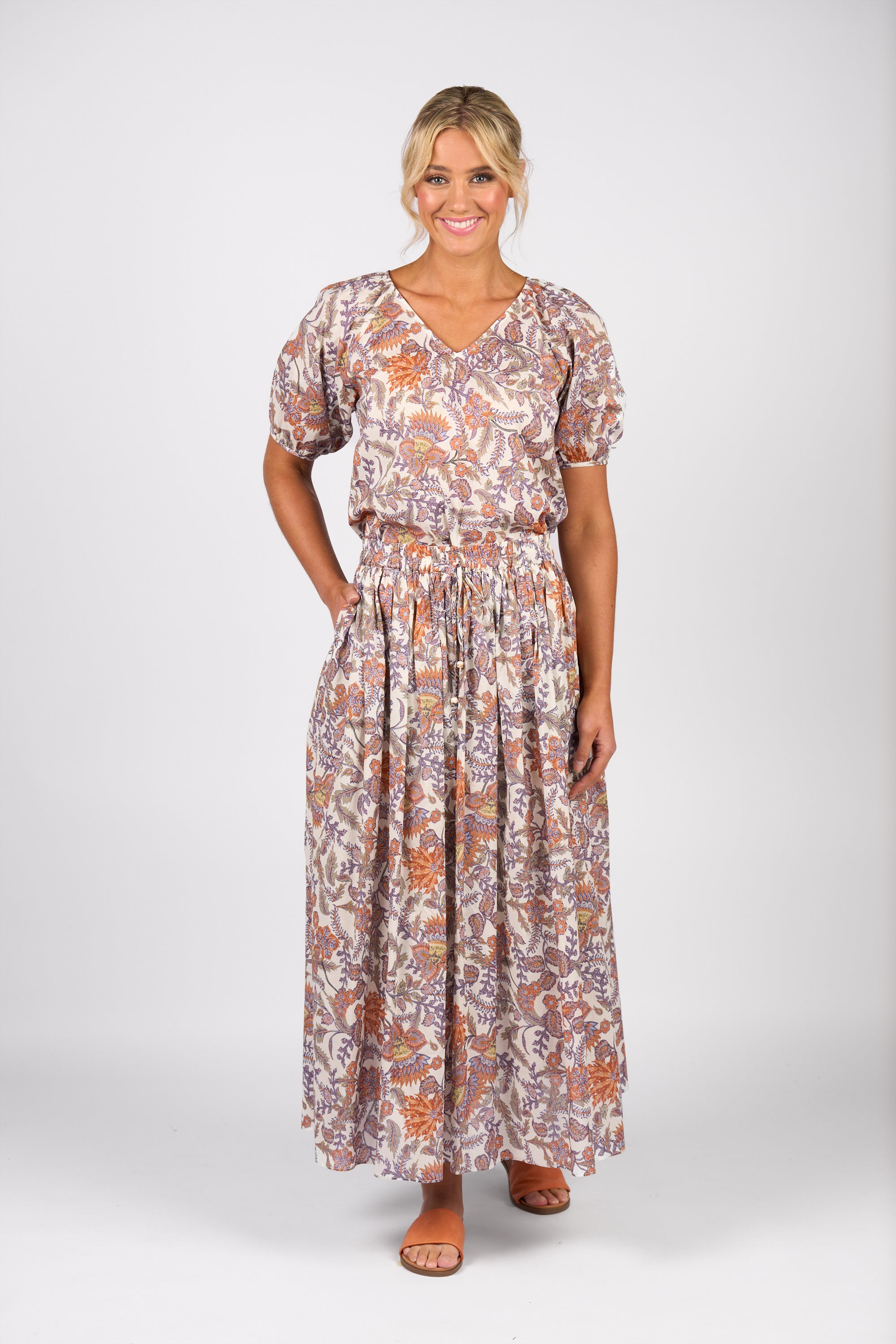 Vassalli Elastic Waist Maxi Skirt - Tuscany