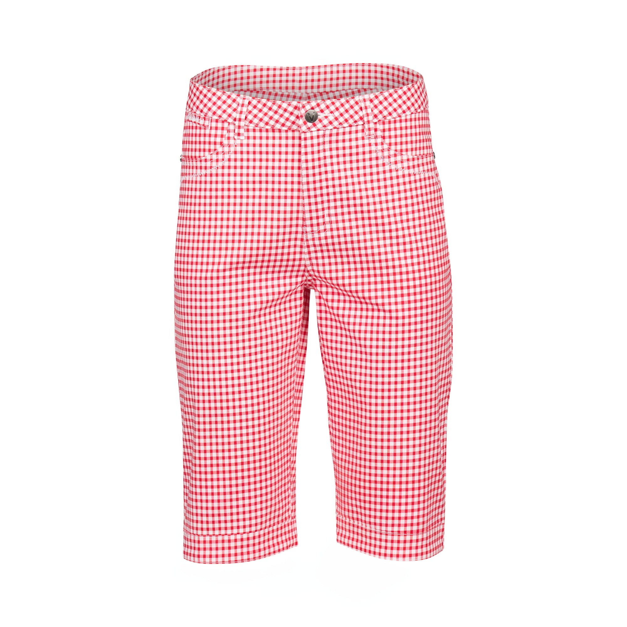 Vassalli Printed Straight Leg Short - Red Gingham