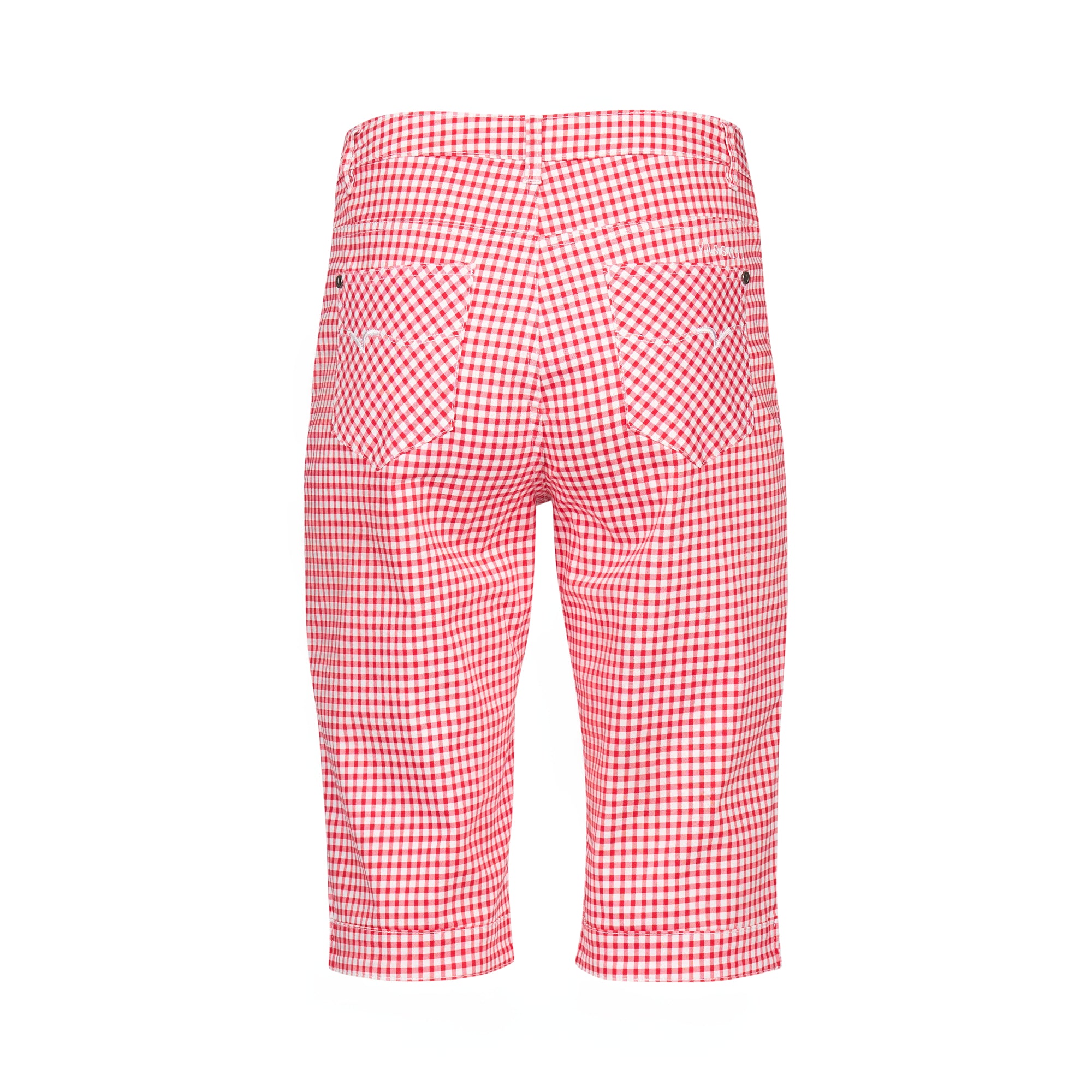 Vassalli Printed Straight Leg Short - Red Gingham