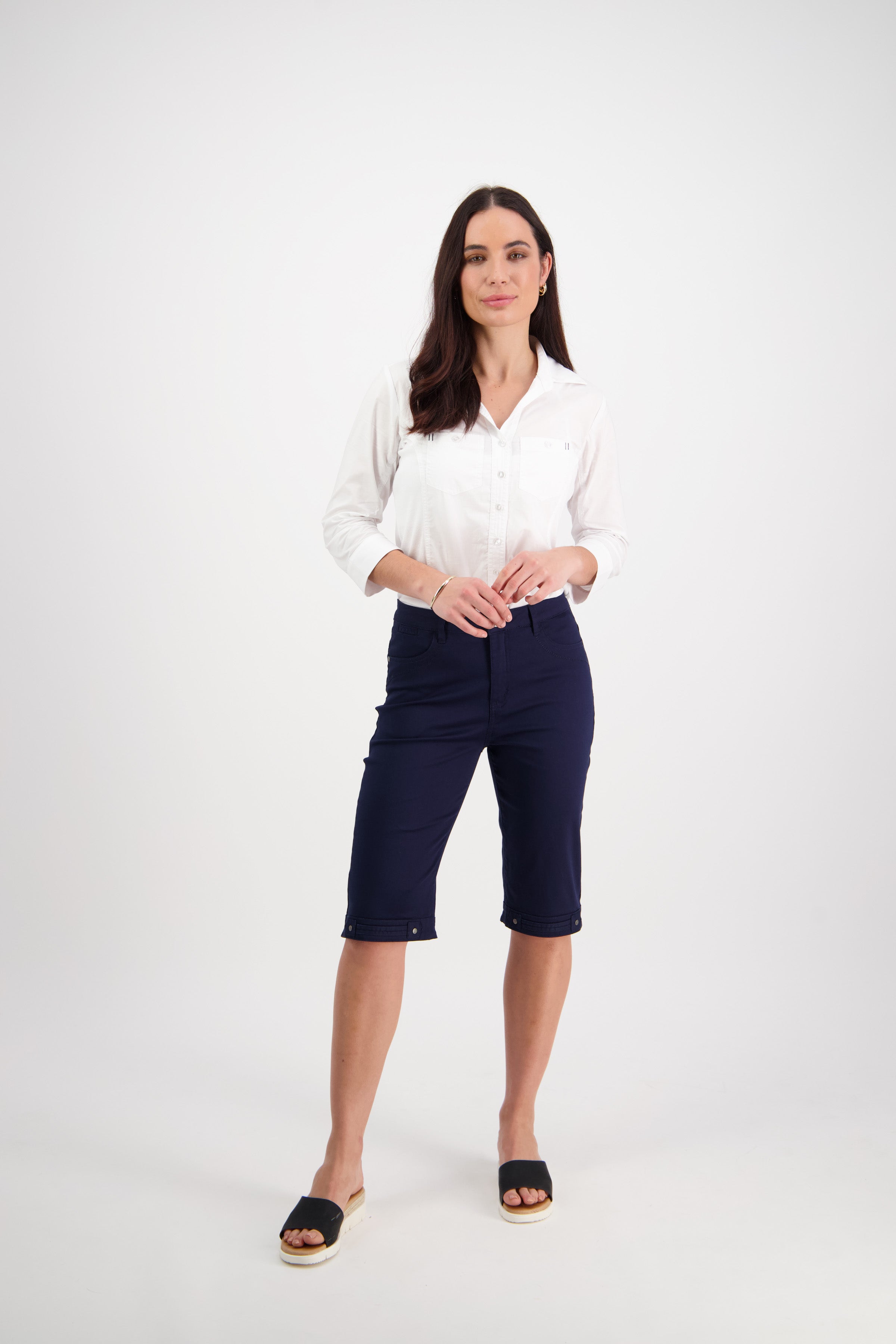 Vassalli Plain Straight Leg Short - Navy