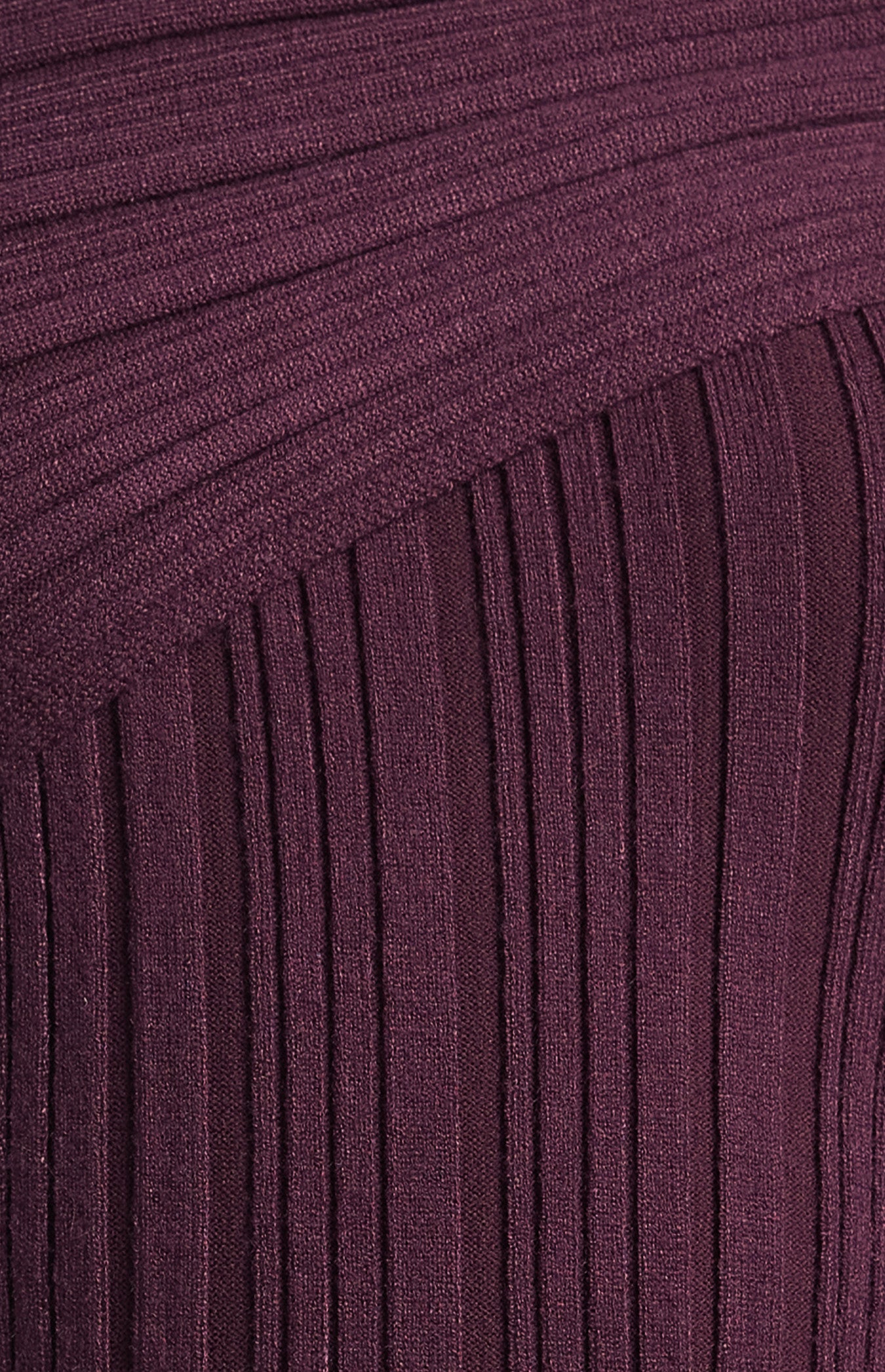Style State Side Gold Ring Asymmetric Neckline Knit Top - Dark Plum