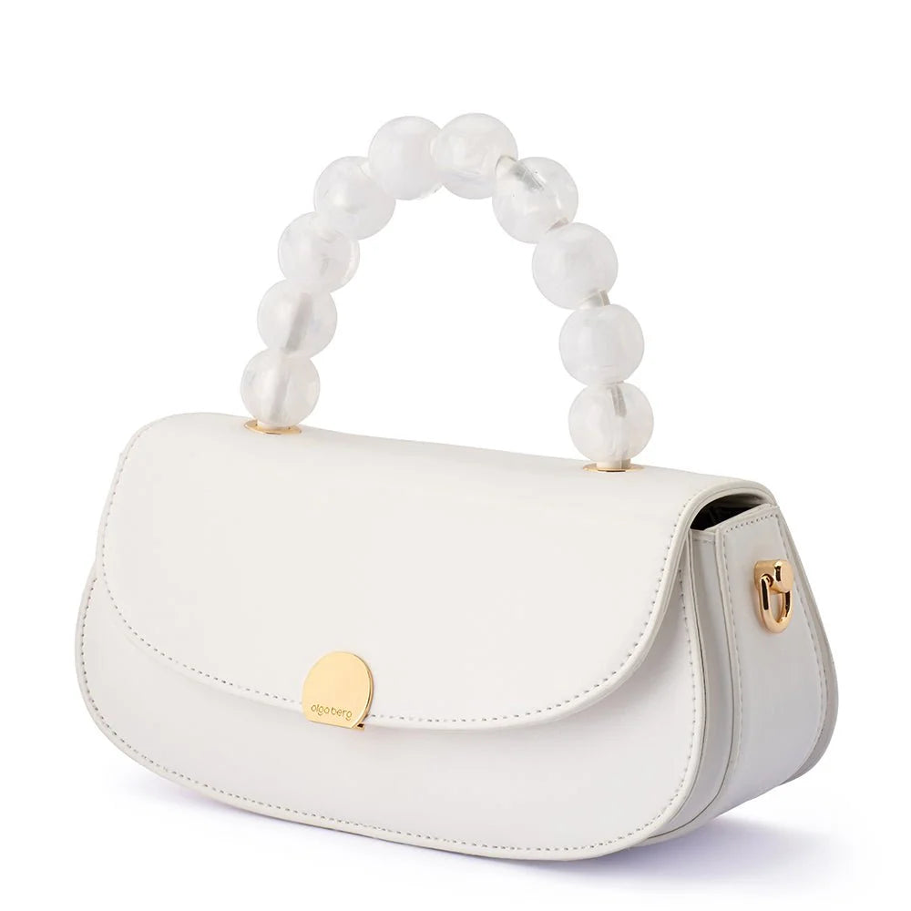 Olga Berg YASMIN Top Handle Bag - White