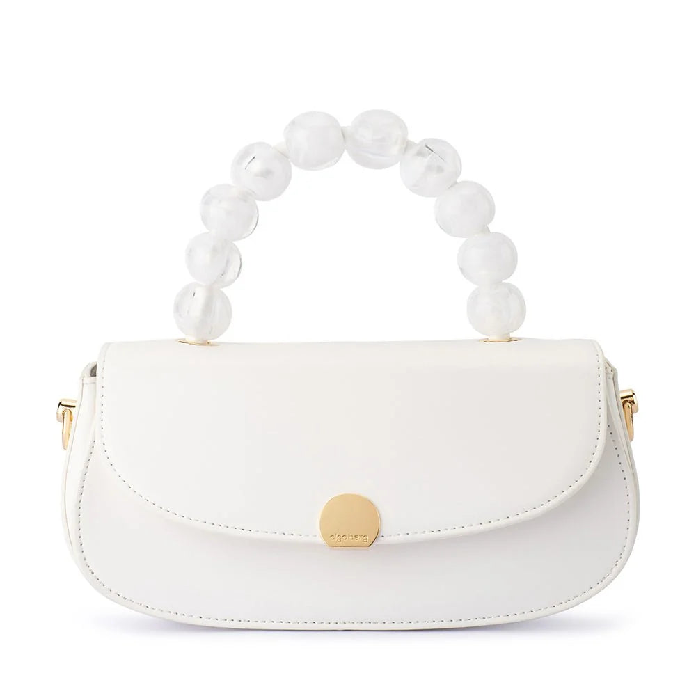 Olga Berg YASMIN Top Handle Bag - White