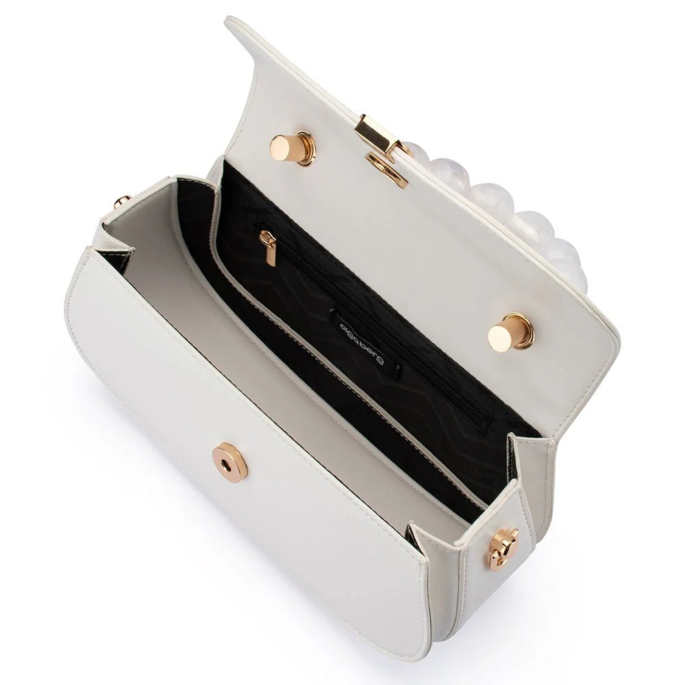Olga Berg YASMIN Top Handle Bag - White