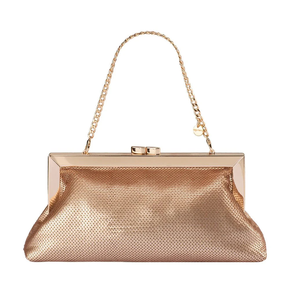 Olga Berg Zephyr Sequin Clutch - Blush