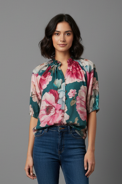 Lorraine Top - Teal