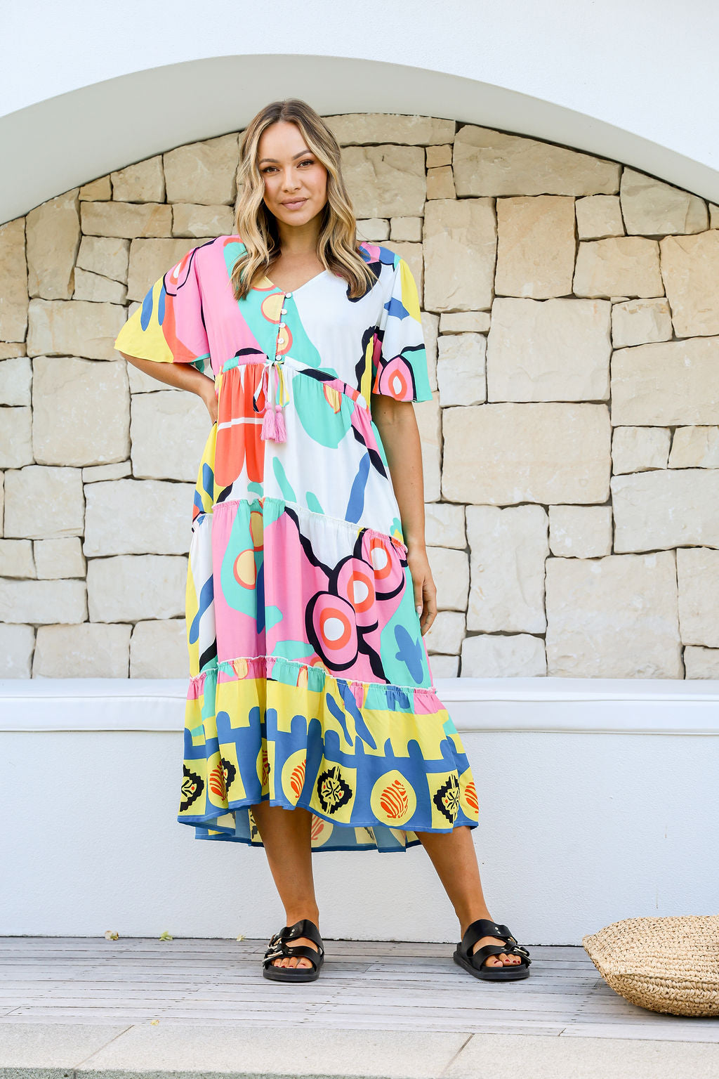 Joop & Gypsy Vibrant Abstract Midi Dress