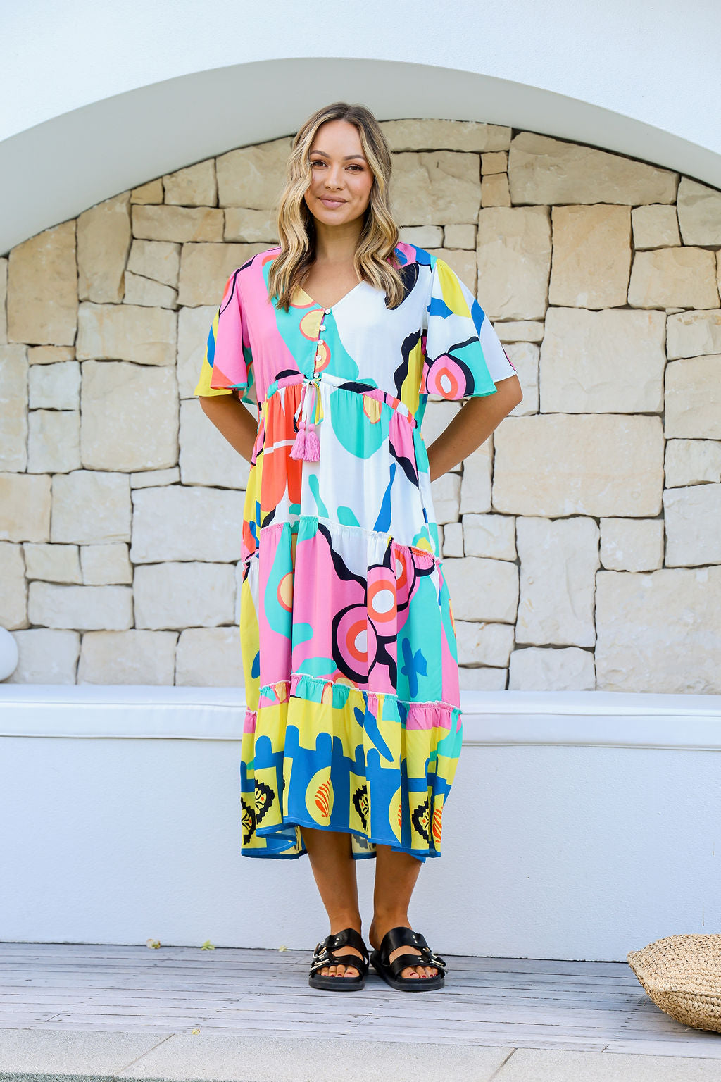 Joop & Gypsy Vibrant Abstract Midi Dress