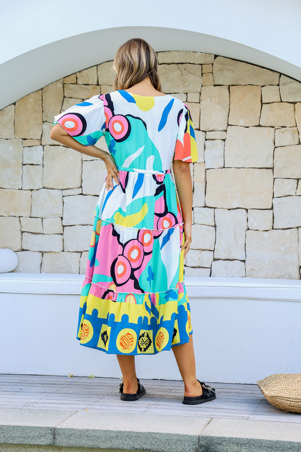 Joop & Gypsy Vibrant Abstract Midi Dress