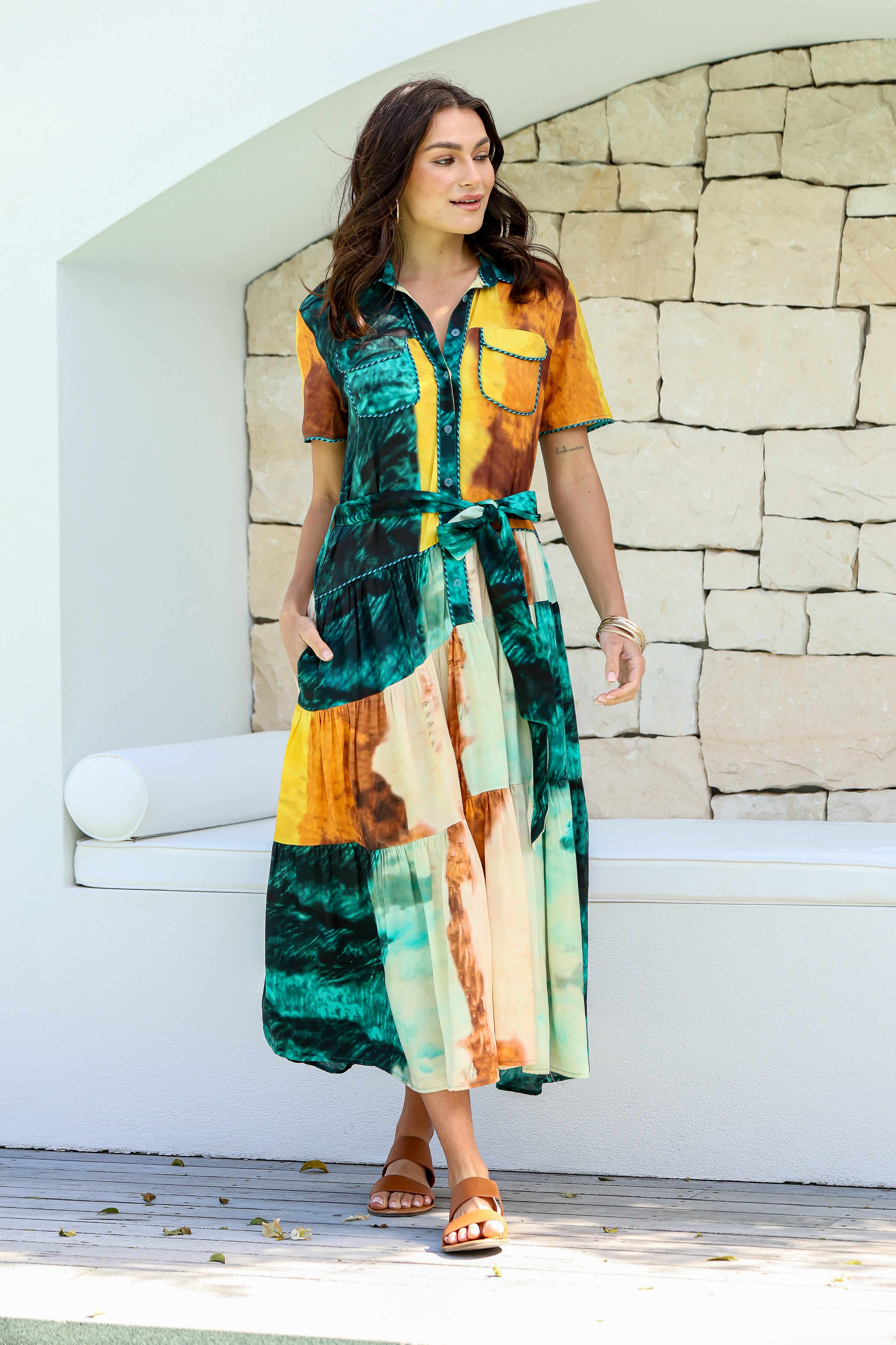 Joop & Gypsy Sunset Tide Maxi Shirt Dress