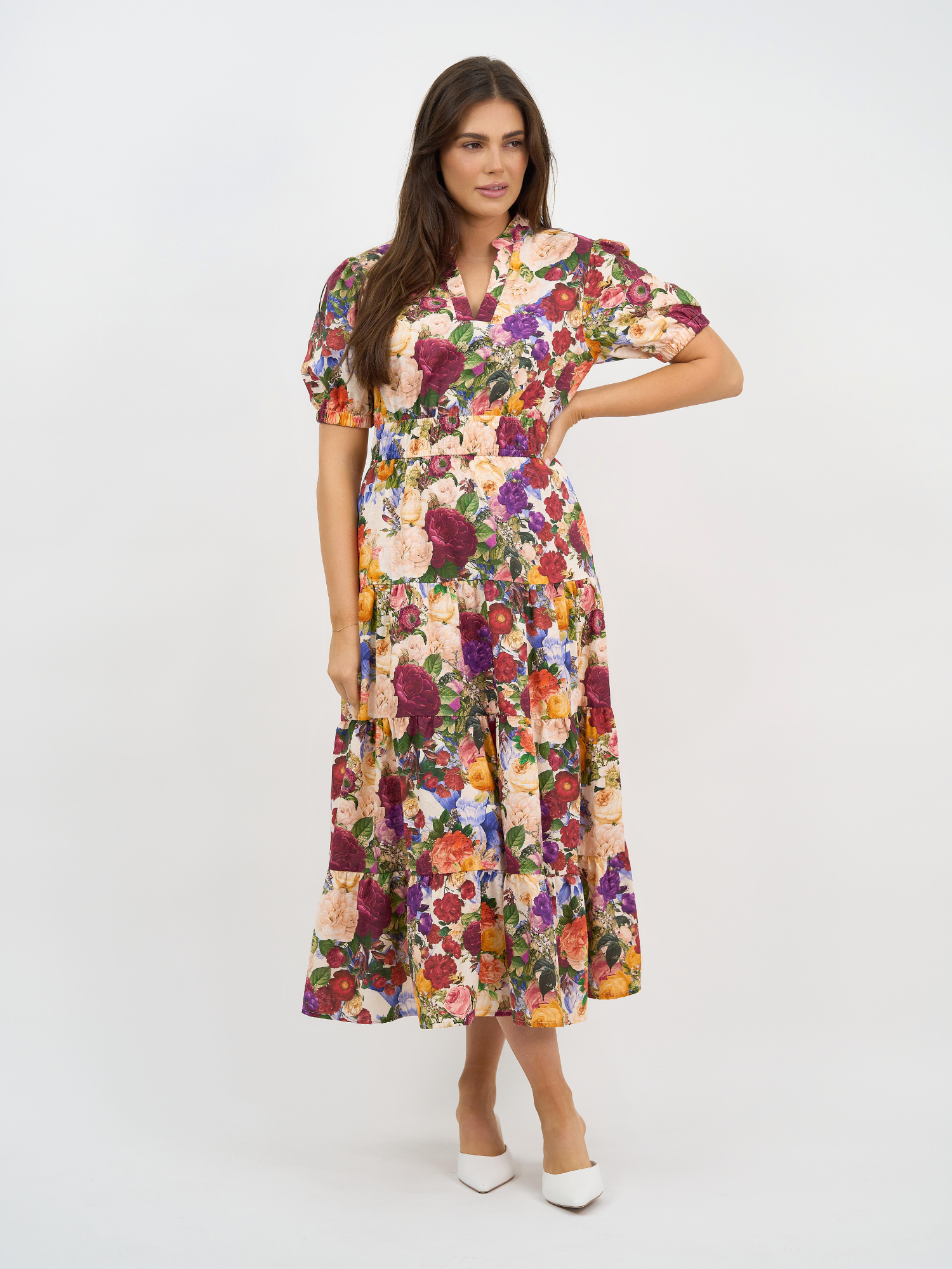 Liberty Rose Bloom Floral Belted Shirt Dress