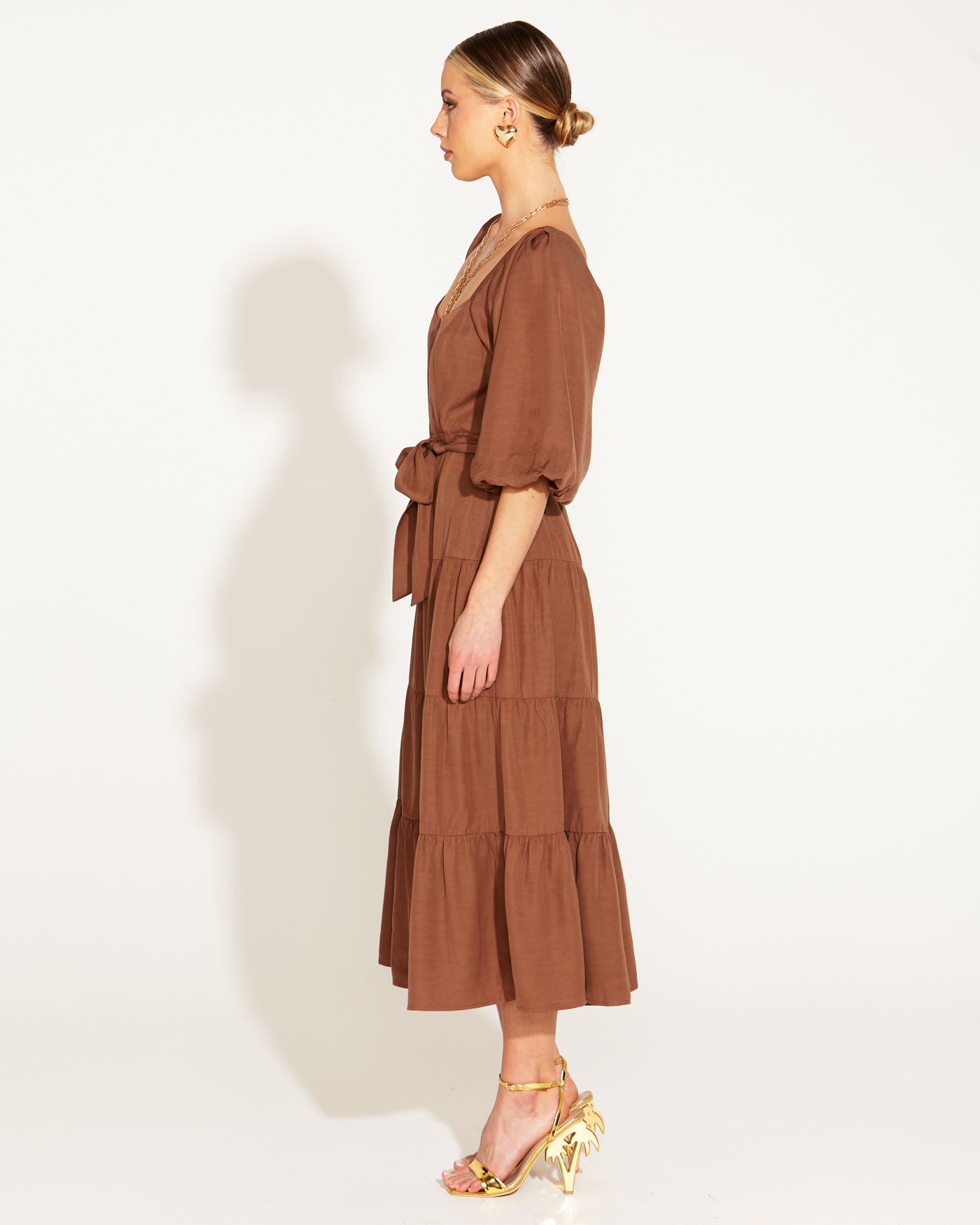 Fate+Becker One And Only Tiered Midi Dress - Mocha