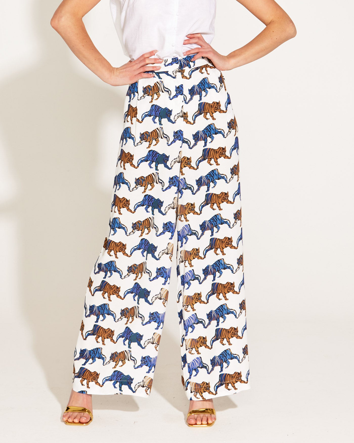 Fate+Becker Queen Of The Jungle Wide Leg Pant - Tigers