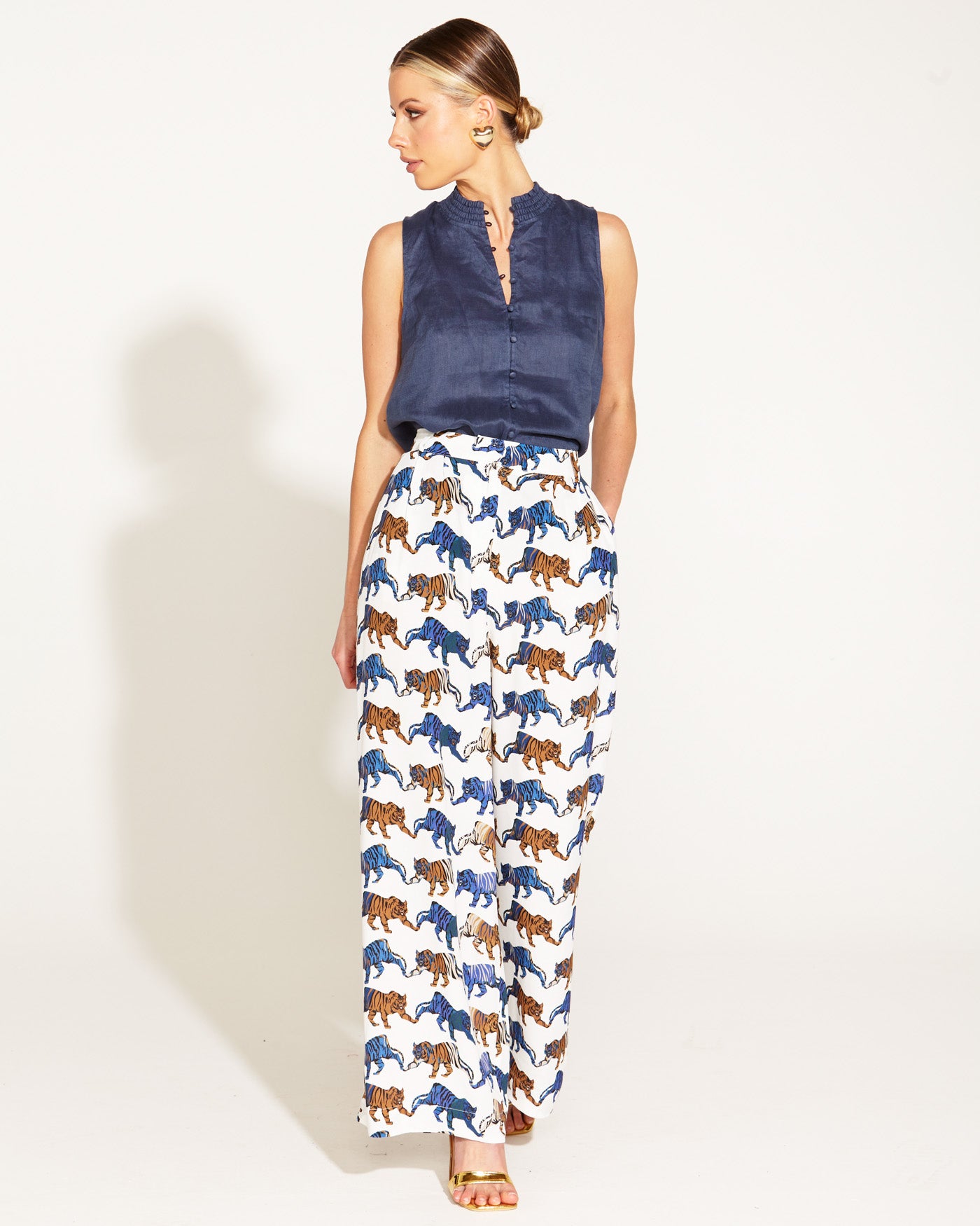 Fate+Becker Queen Of The Jungle Wide Leg Pant - Tigers