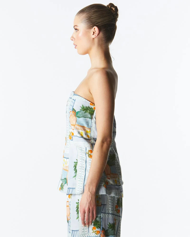 Fate+Becker The Terrace Strapless Top - Postcard