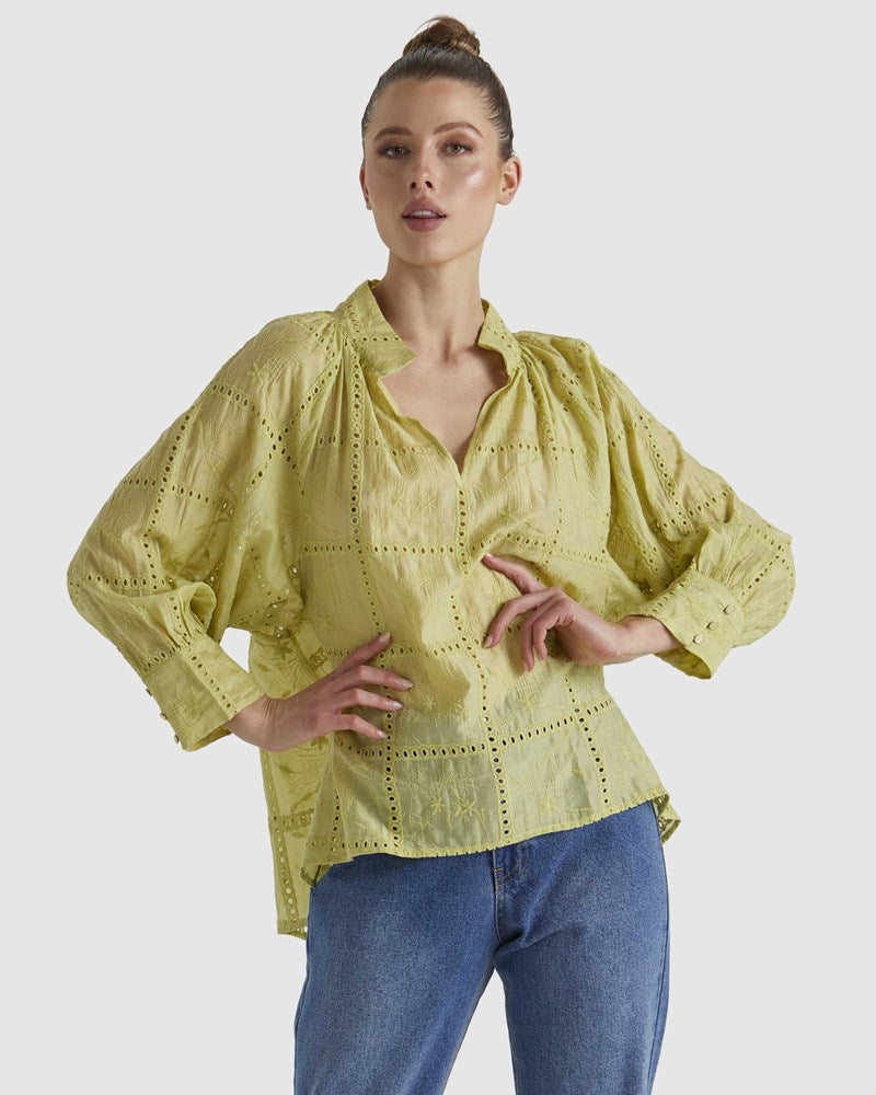 Fate+Becker Whisper Top - Chartreuse