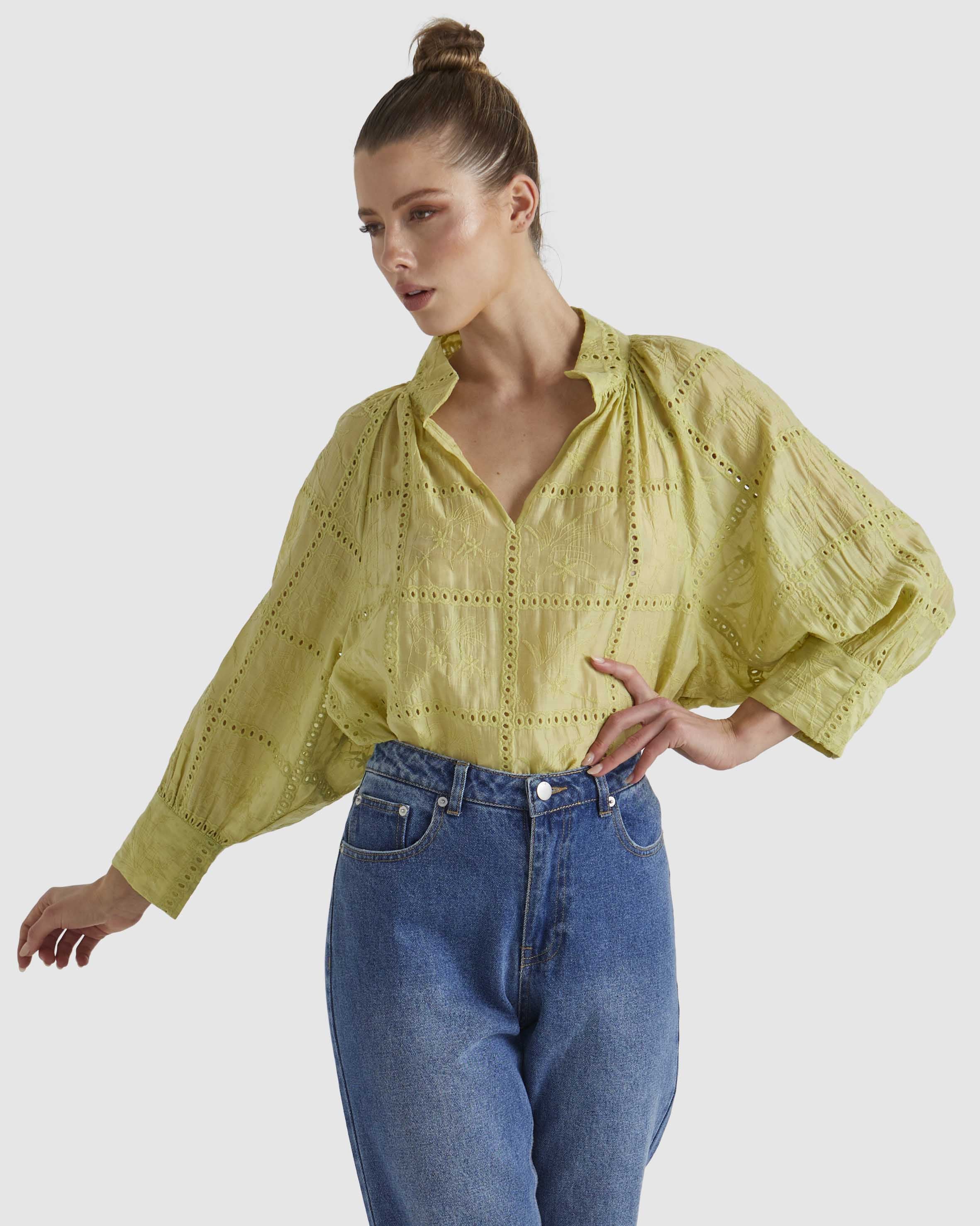 Fate+Becker Whisper Top - Chartreuse