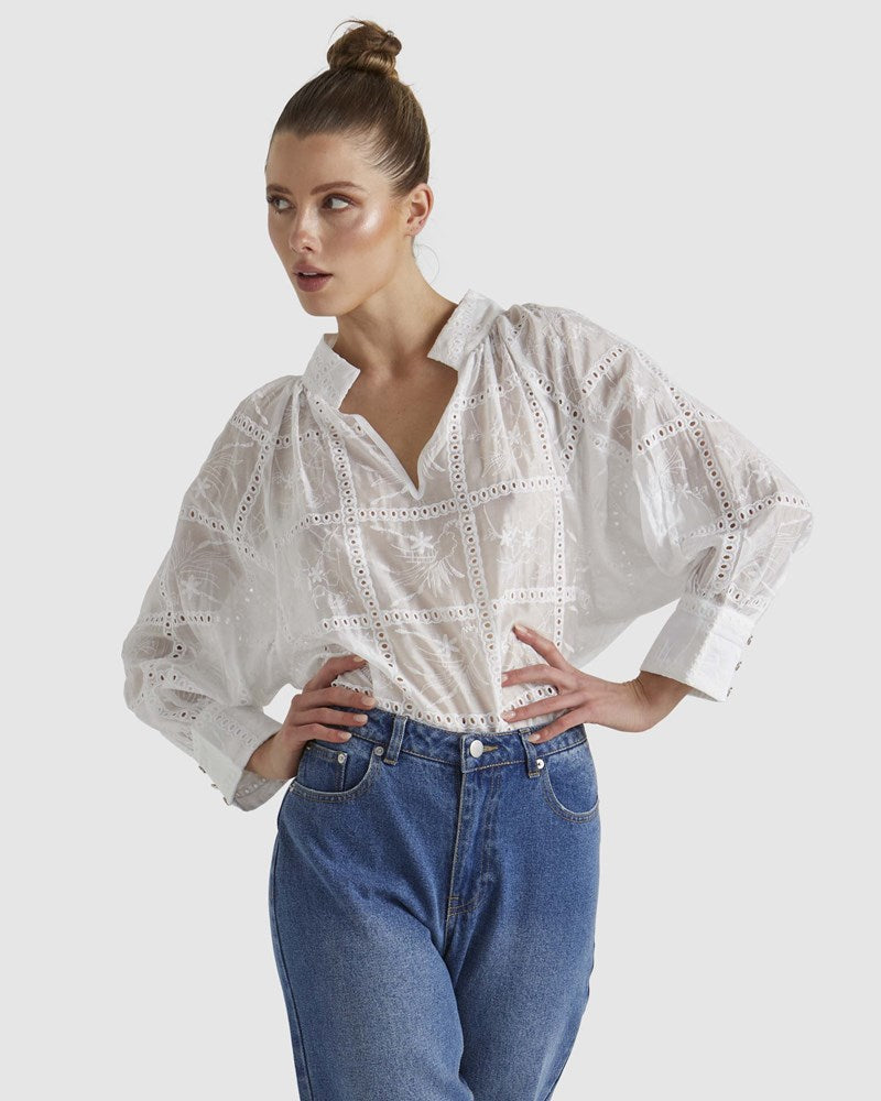 Fate+Becker Whisper Blouse - Ivory