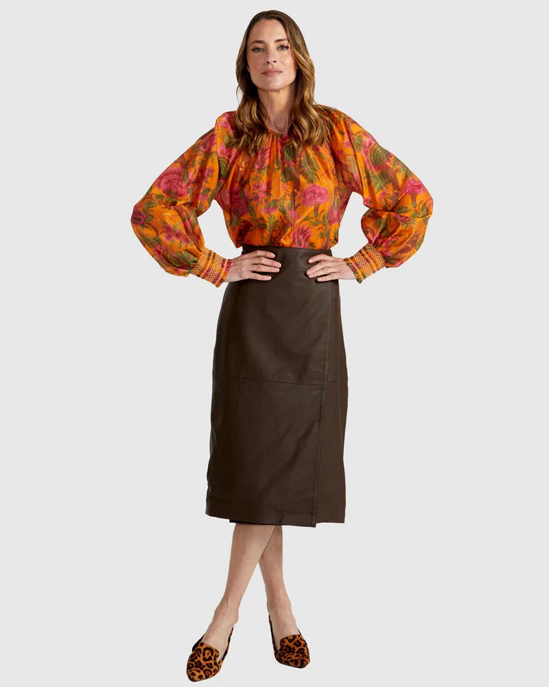 Fate+Becker Panama Top - Orange Floral