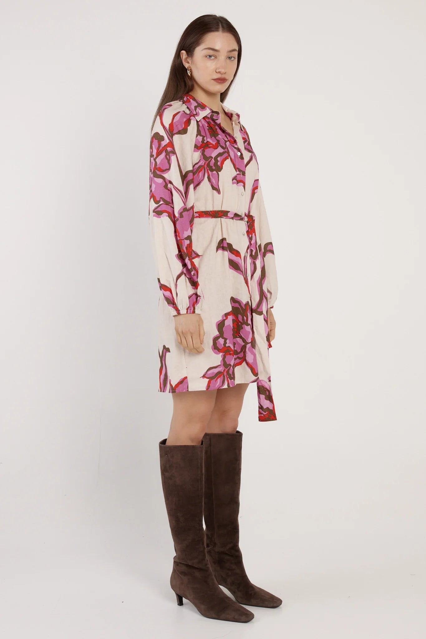 Fate+Becker Novara Linen Dress - Light Flower Print