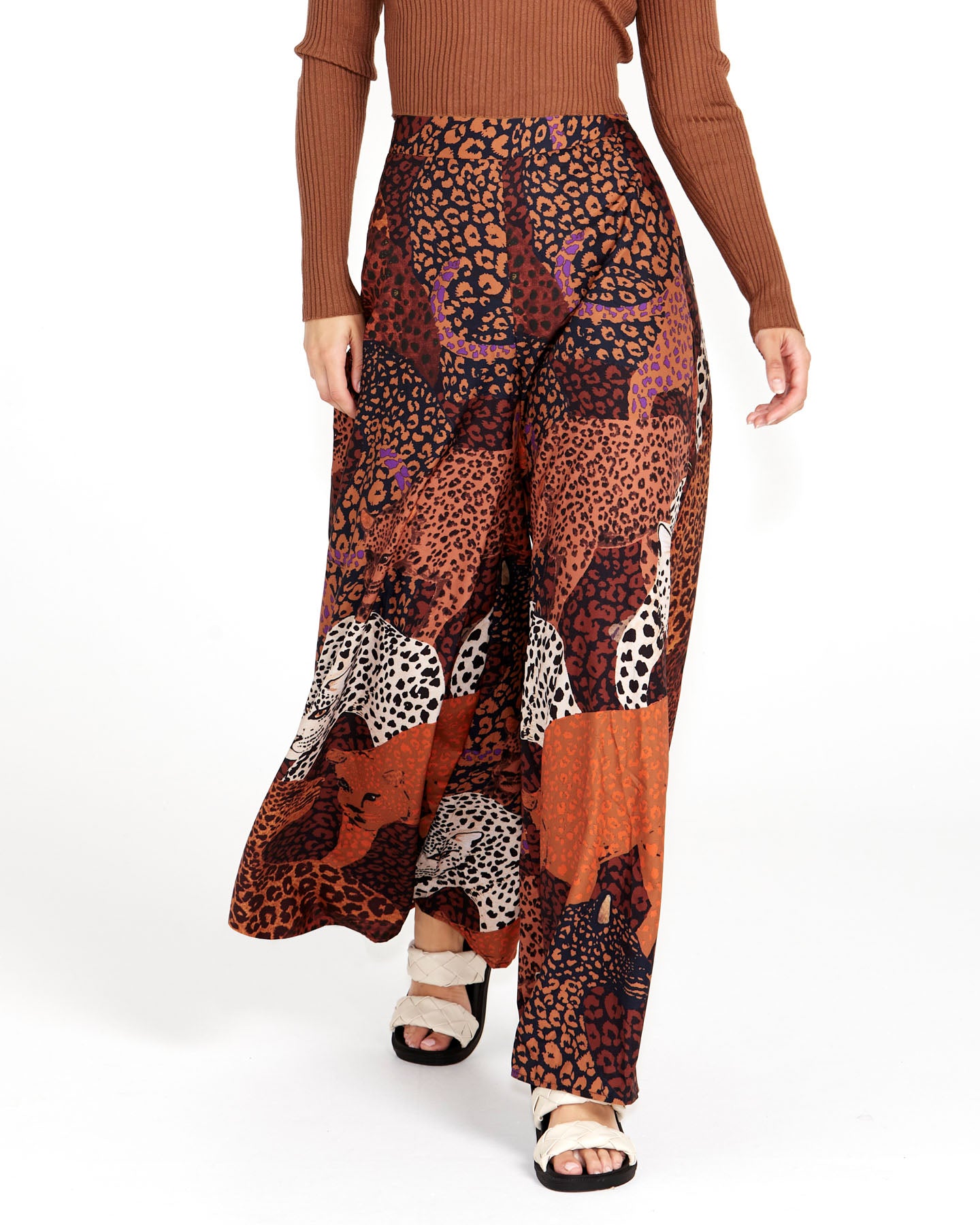 Sass Sindi Wide Leg Pant - Leopard Mix Print