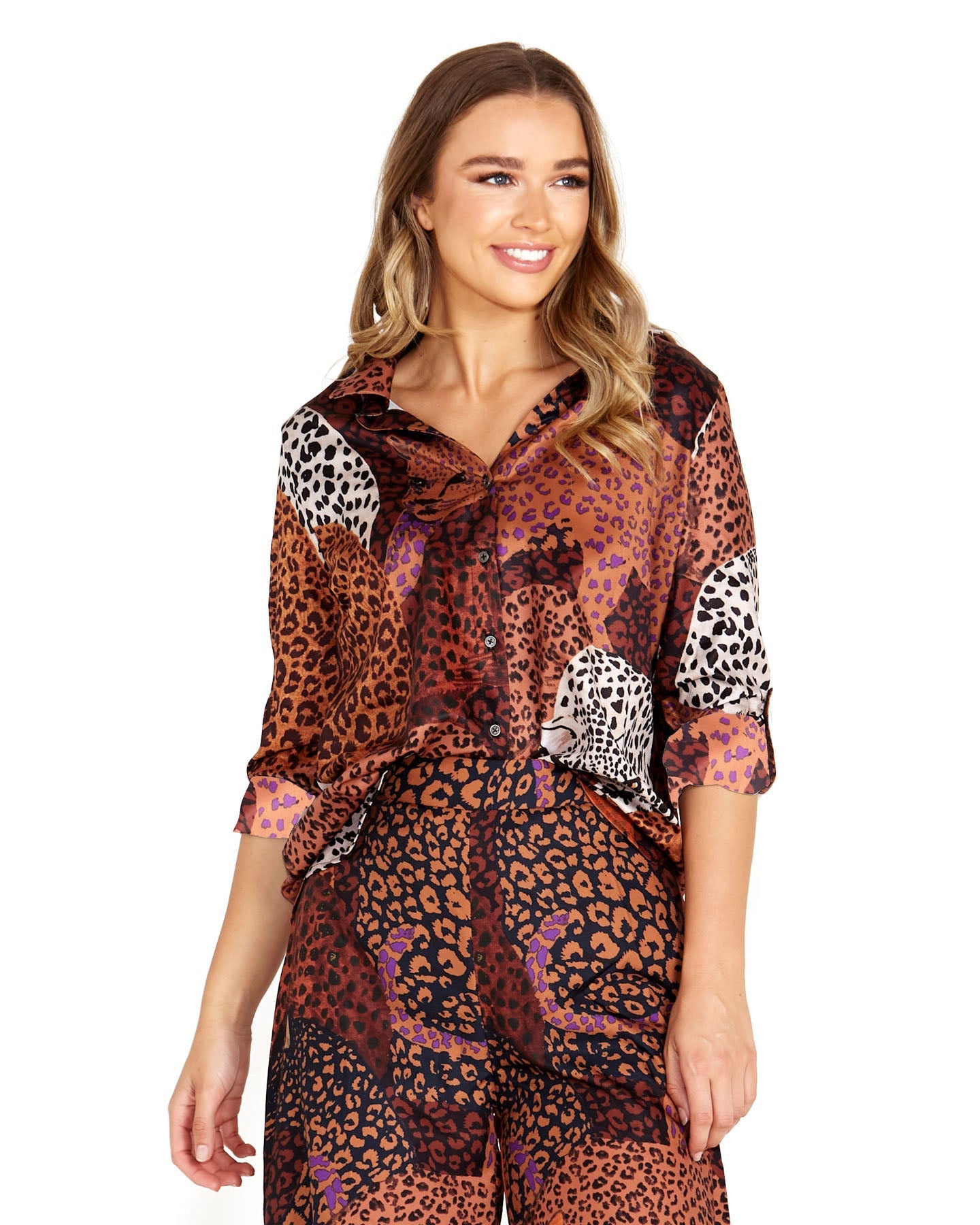 Sass Sindi Shirt - Leopard Mix Print