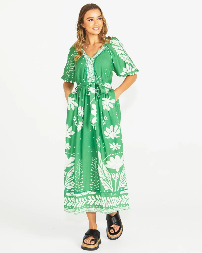 Sass Lyndel Dress - Green Floral