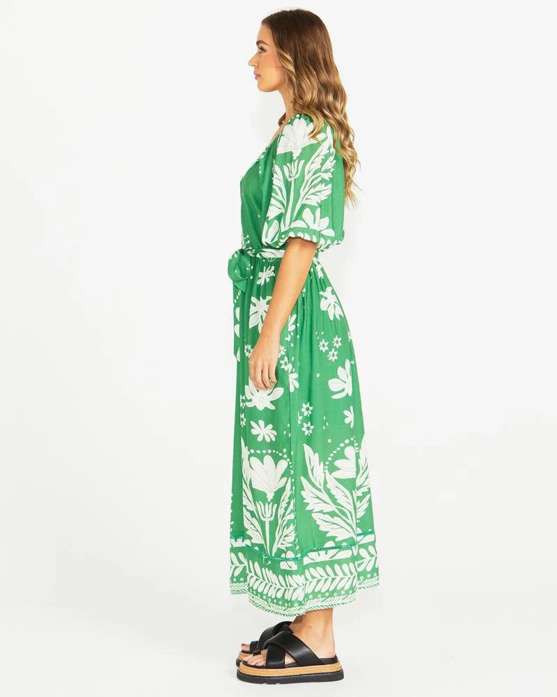 Sass Lyndel Dress - Green Floral