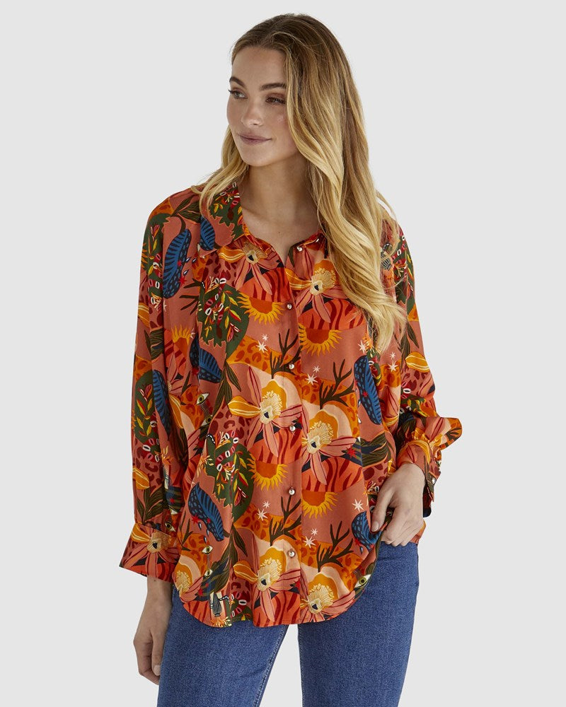 Sass Zelda Top - Desert Print