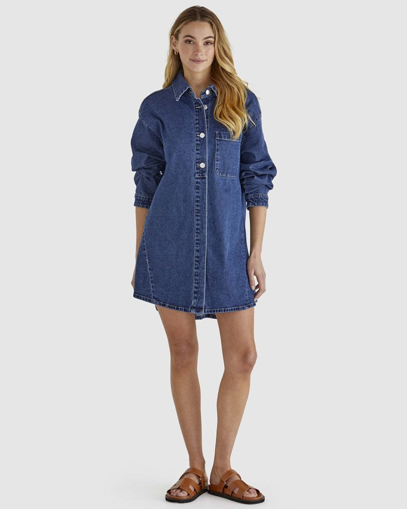 Sass Sweeny Denim Shacket - Indigo Wash