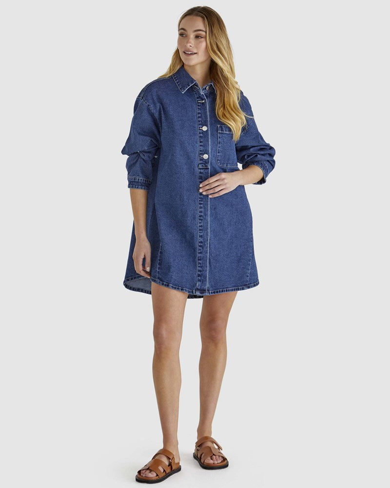 Sass Sweeny Denim Shacket - Indigo Wash