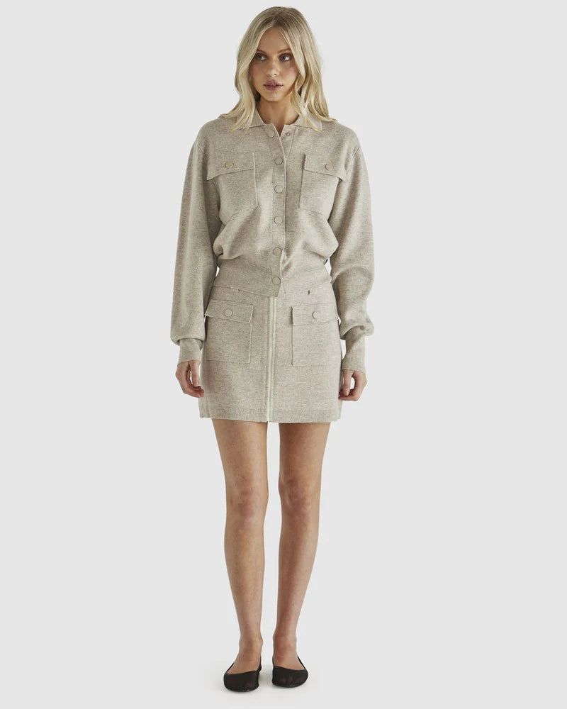 Sass Baldwin Knit Skirt - Oatmeal