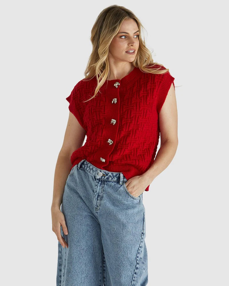 Sass Zadie Vest - Poppy Red