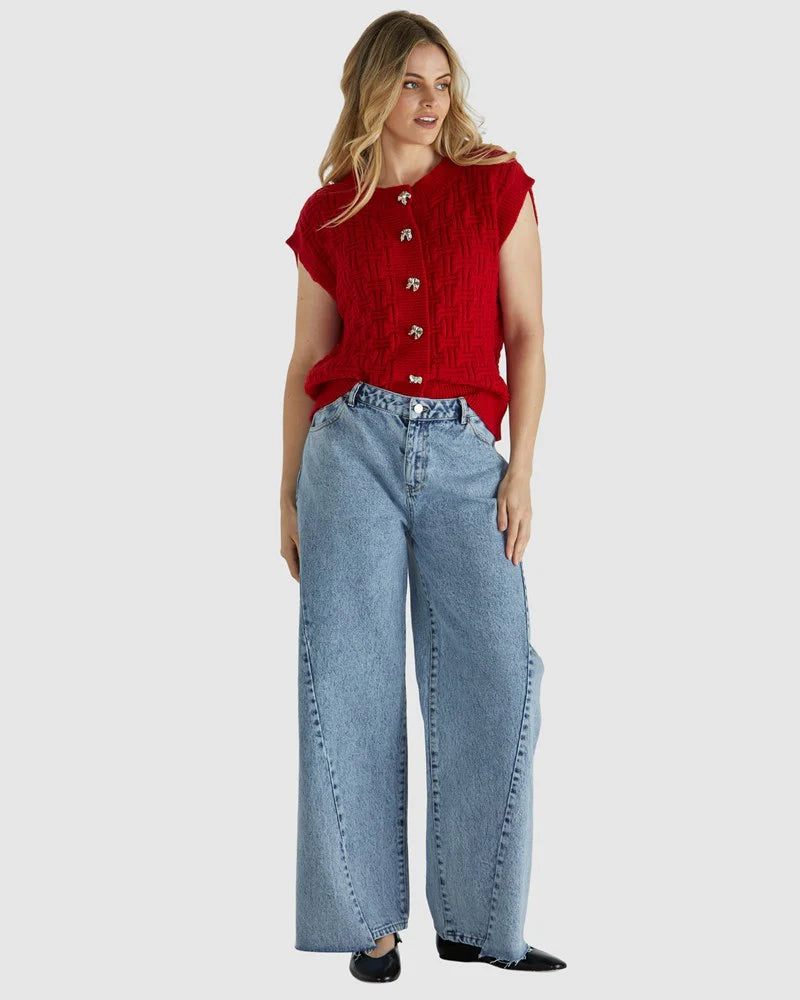 Sass Zadie Vest - Poppy Red