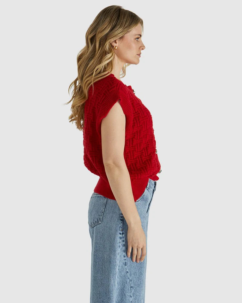 Sass Zadie Vest - Poppy Red