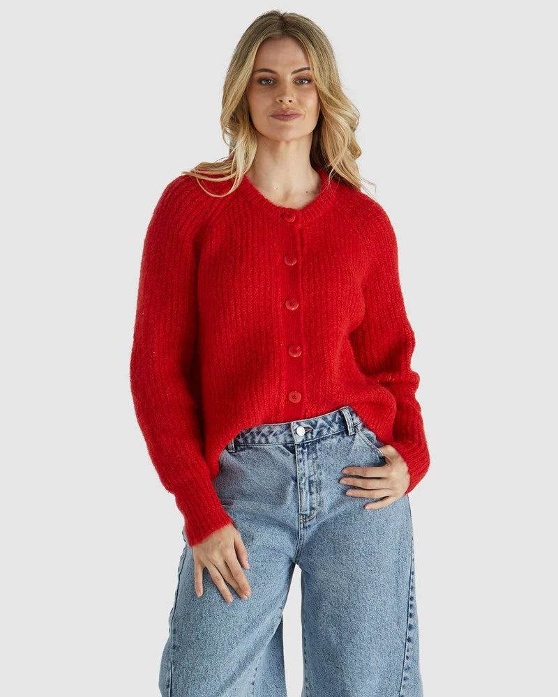 Sass Romee Cardi - Poppy Red