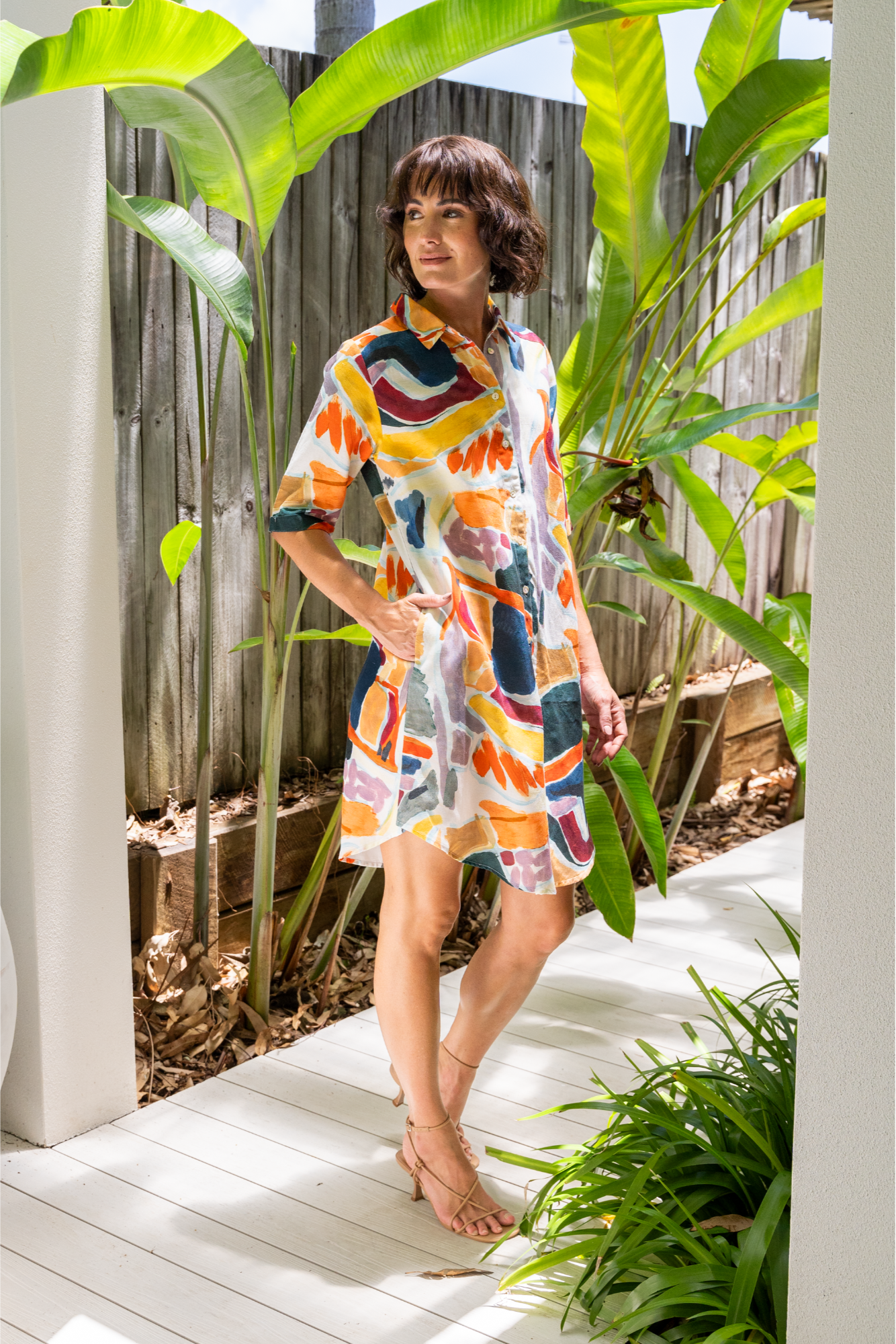 See Saw Shirtmaker Dress - Abstract