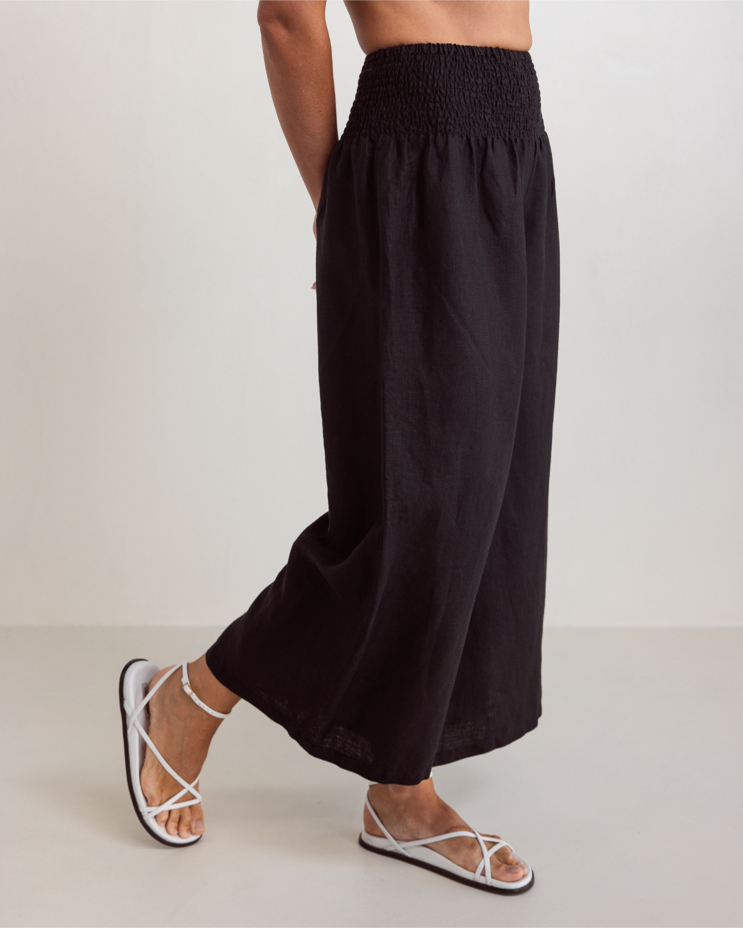 See Saw Shirred Waist Pant - Black