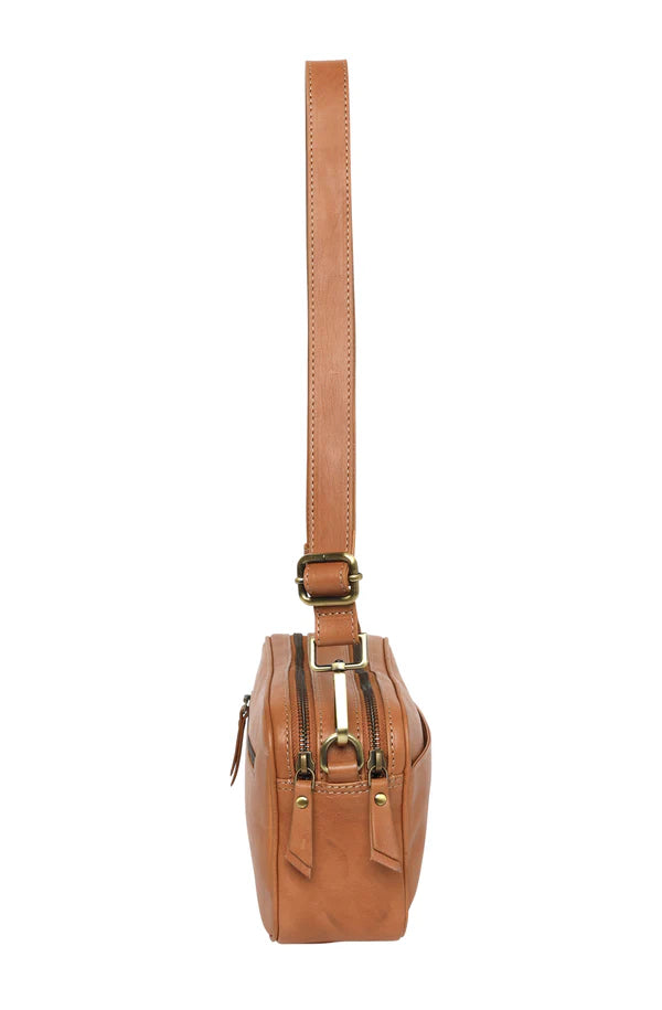 Cosgrove & Co Jackie Twin Zip Retro Camera Bag - Camel