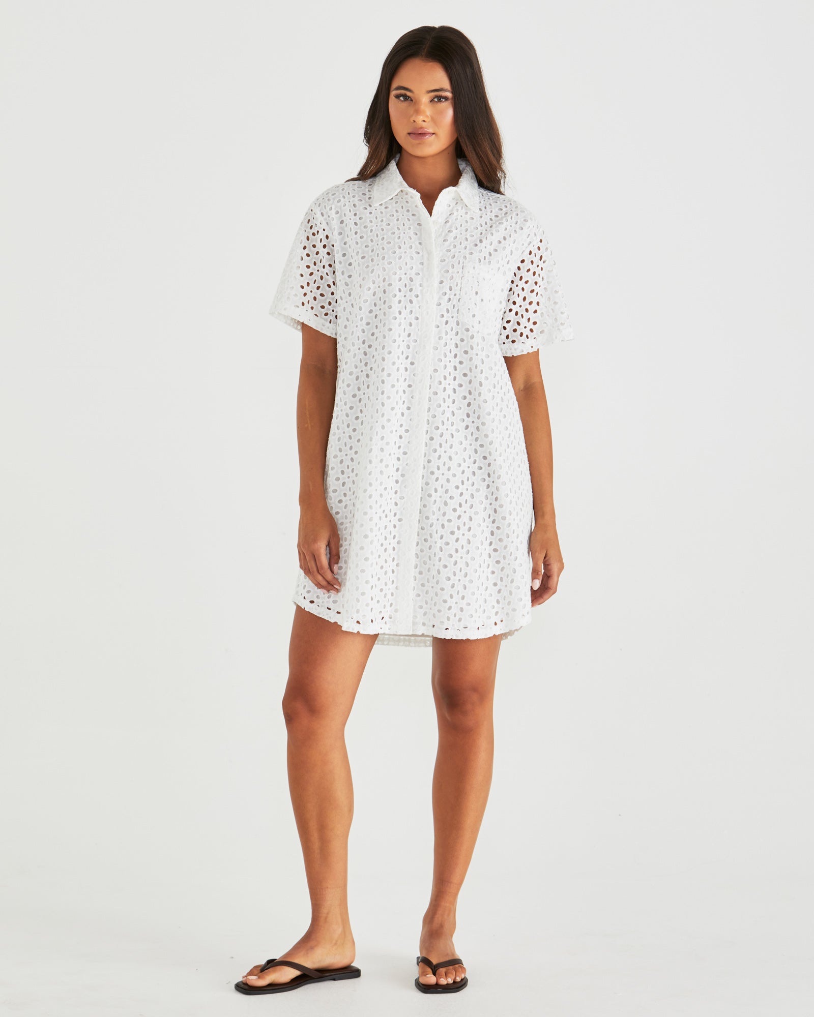 Sass Steva Shirt Dress - Ivory