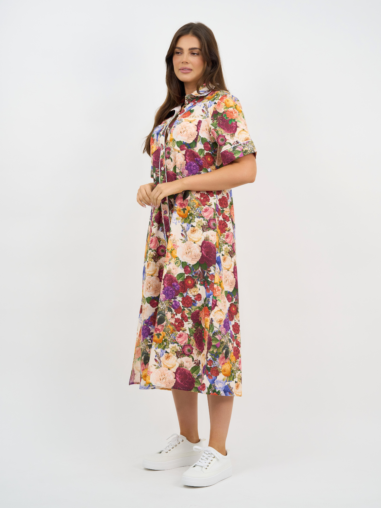 Liberty Rose Bloom Floral Belted Shirt Dress