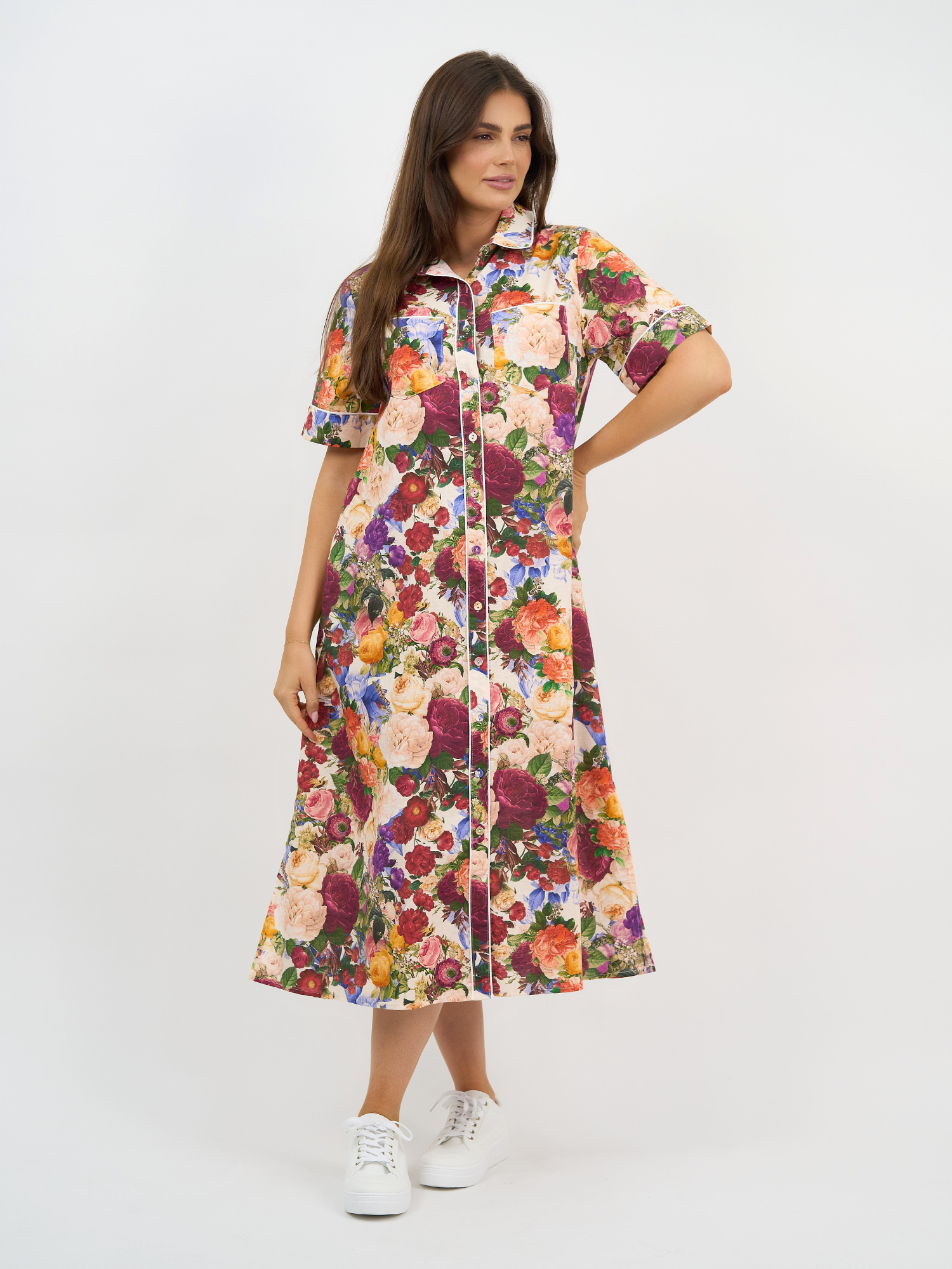 Liberty Rose Bloom Floral Belted Shirt Dress