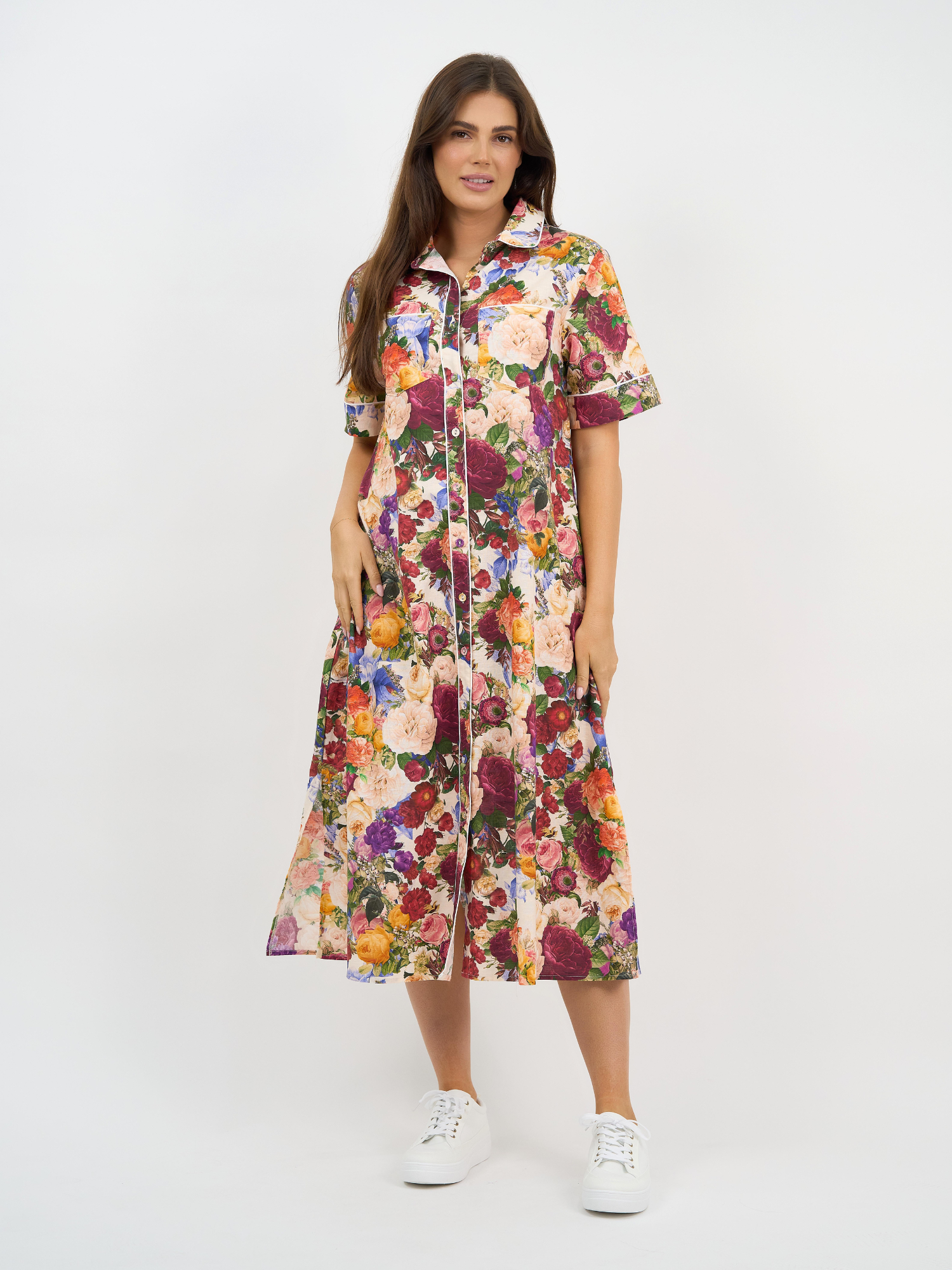 Liberty Rose Bloom Floral Belted Shirt Dress