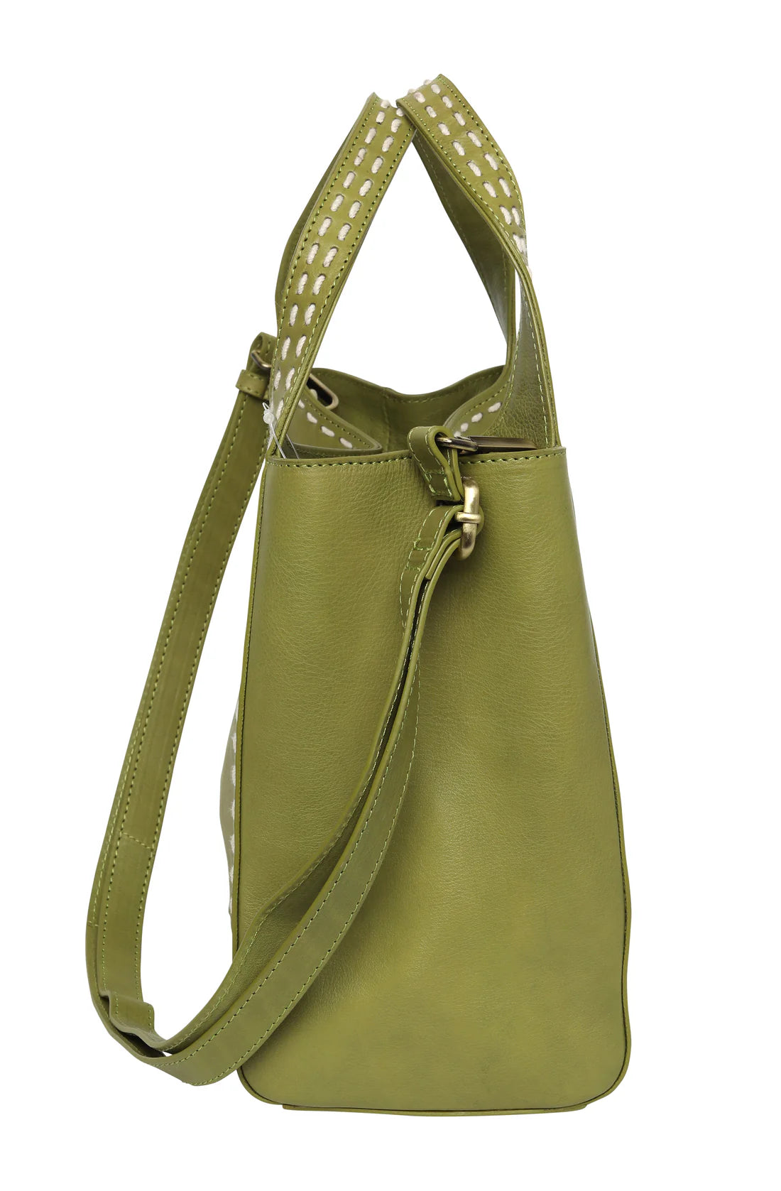 Cosgrove & Co Imelda Petite Grab Contrast Heavy Stitch Bag - Pistachio