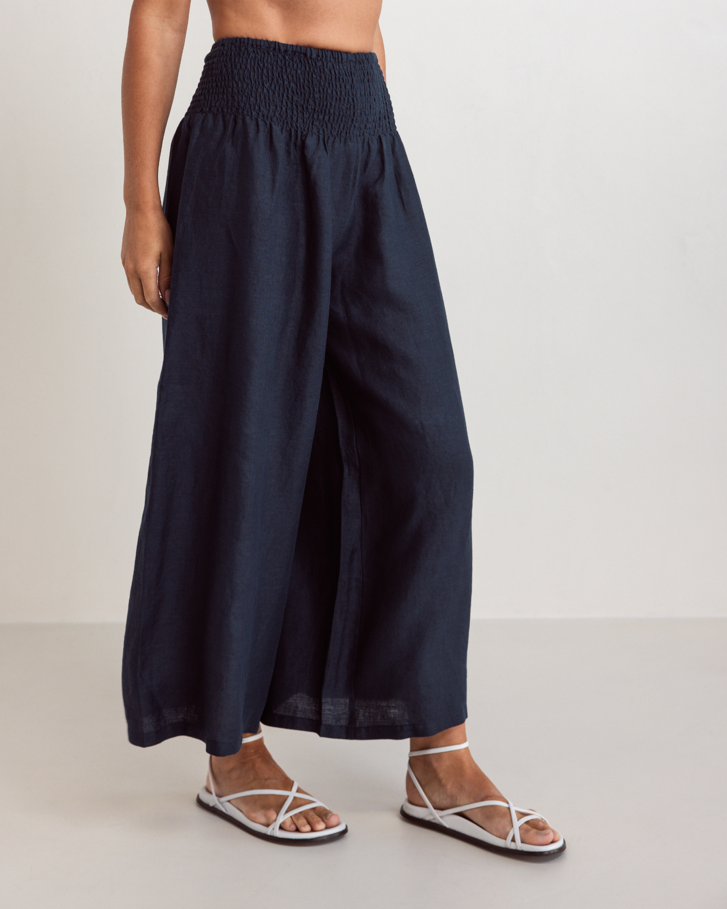 See Saw Shirred Waist Pant - Navy