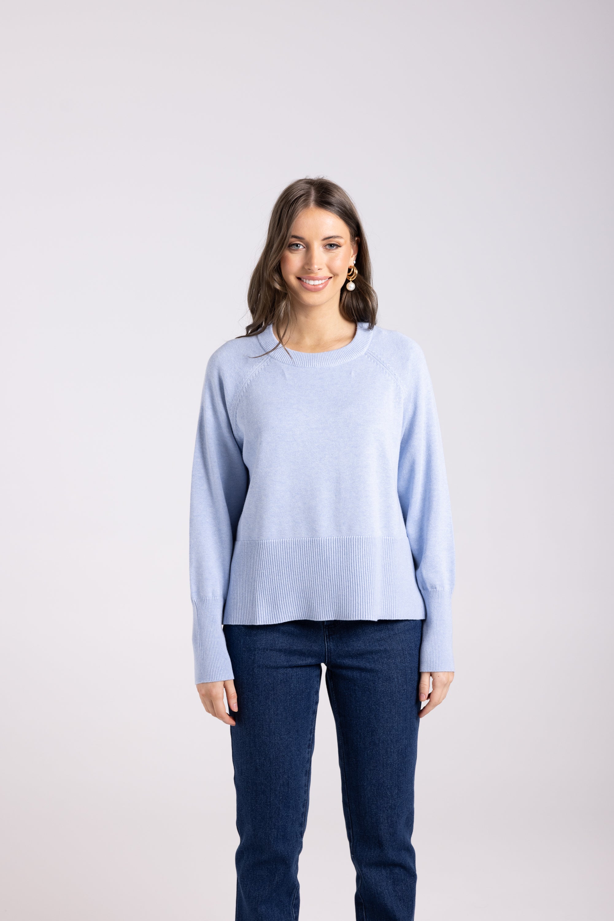 Two-T's Crew Neck Sweater - Powder Blue